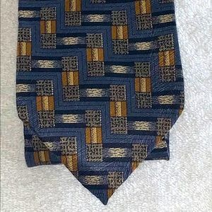 New Woodward Blue Orange Brown 100% Silk Necktie